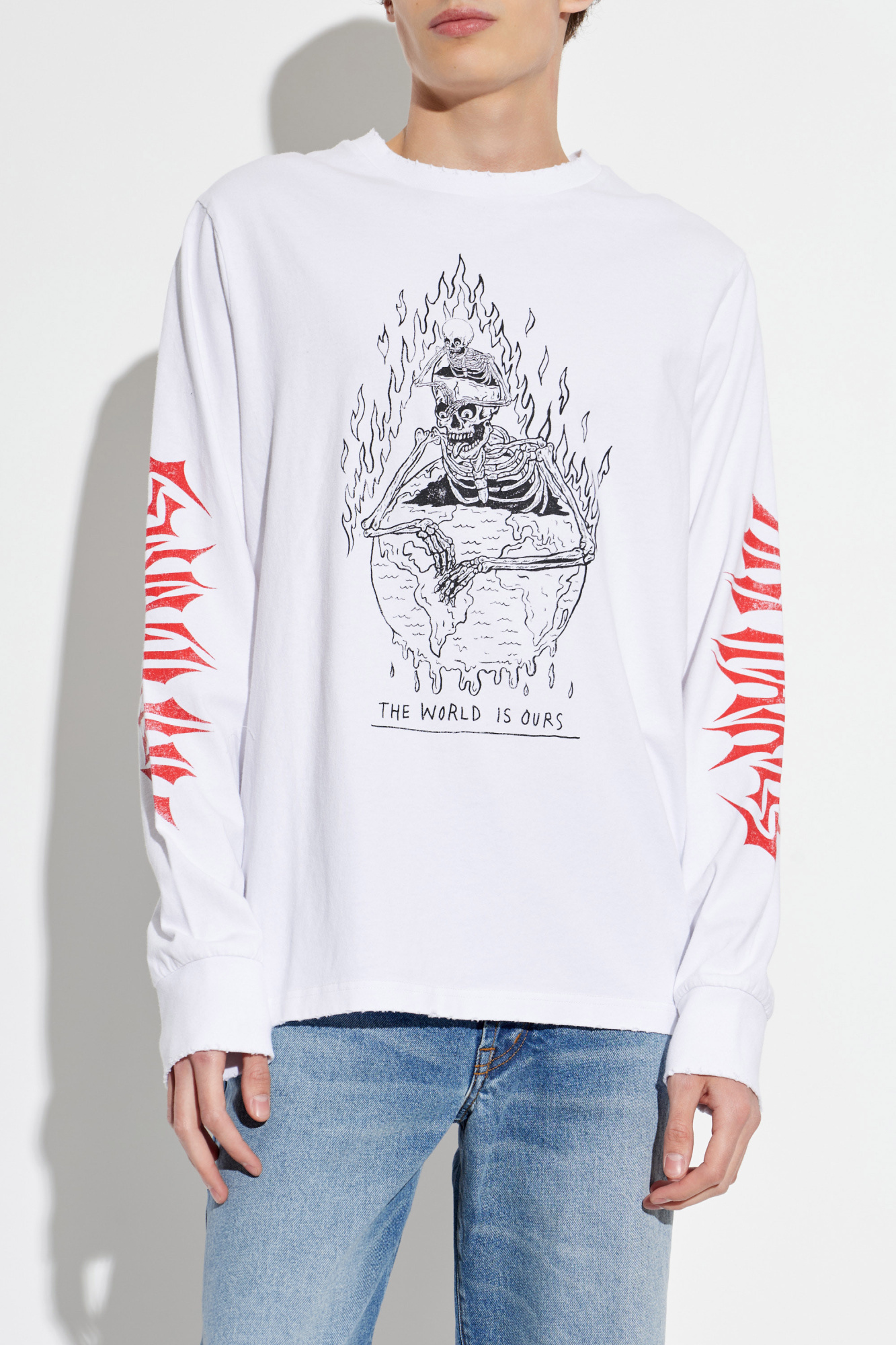 GALLERY DEPT BACKプリント LONG Tシャツ Gallery Dept. Flames L/S T-Shirt Black Men's - FW21 - US